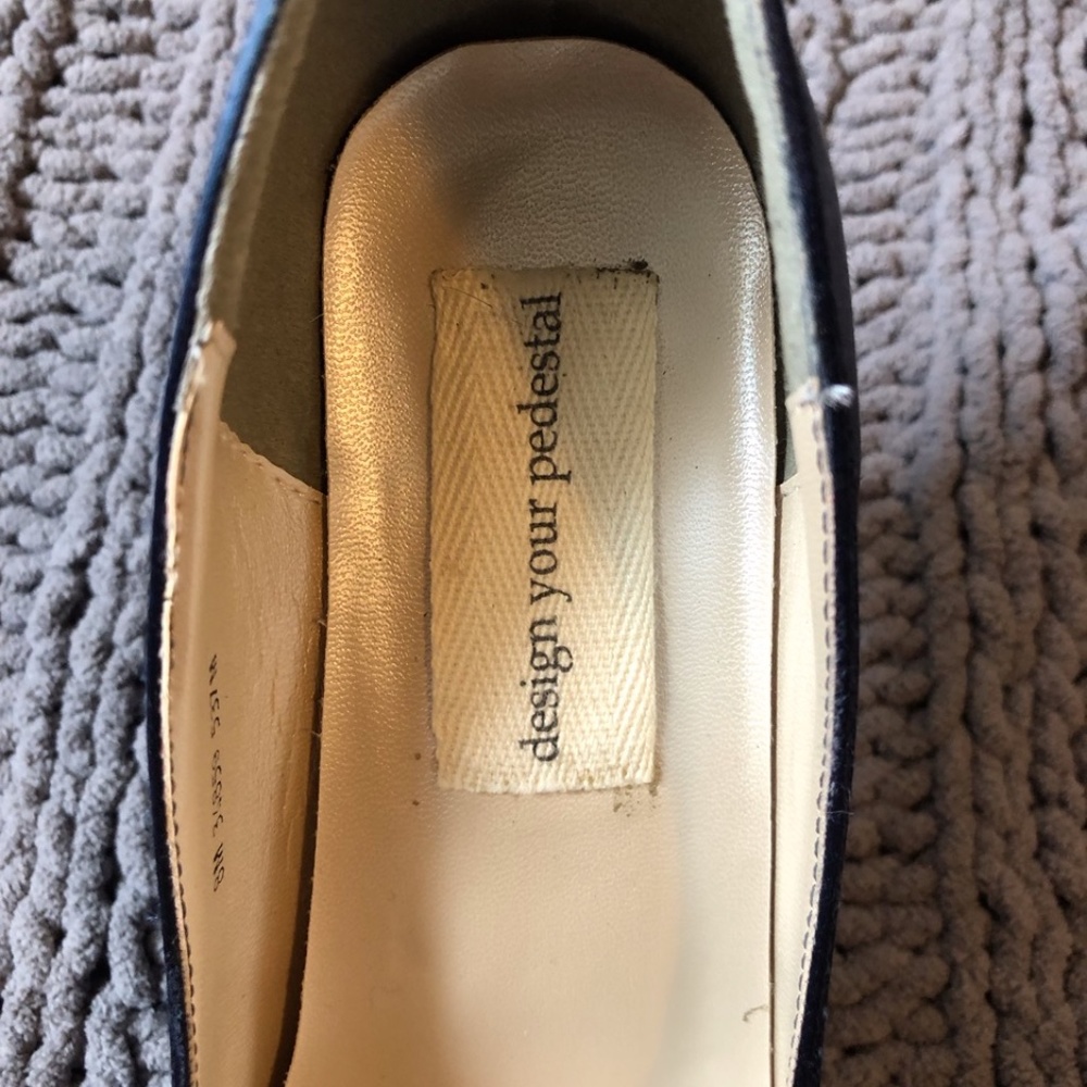 Blue Satin Heels With Rhinestone Decor - Picture 6 of 8